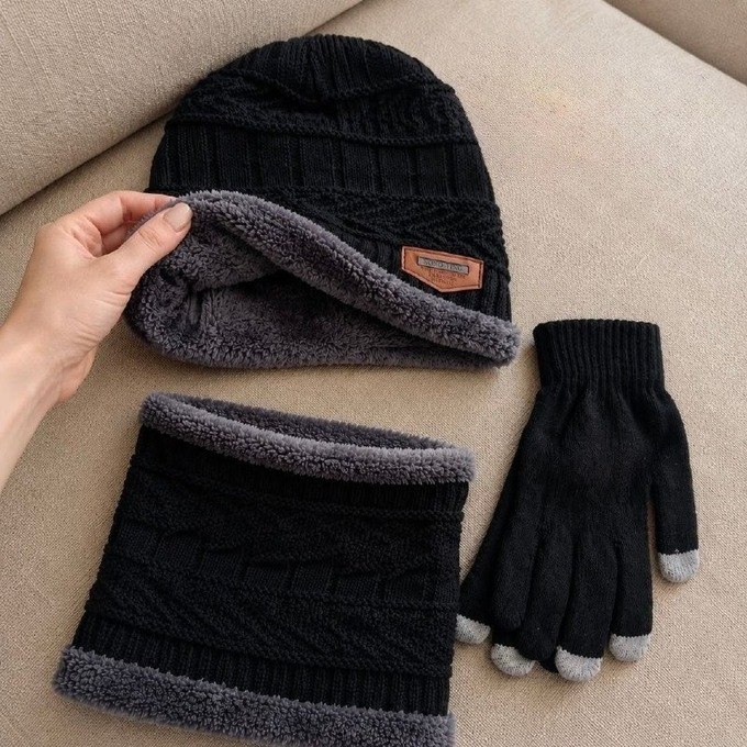 Kit Inverno Touca Gorro com Cachecol Luva e Meia Térmica + Frete Grátis