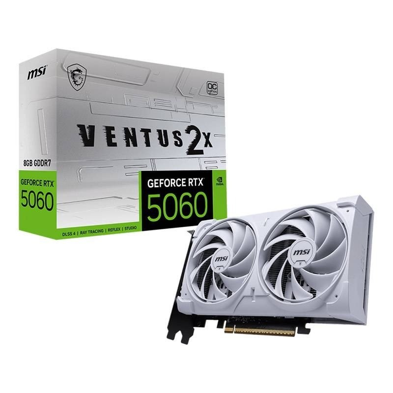 Placa de Vídeo MSI GeForce RTX 5060 Ventus 2X OC White, 8GB GDDR7