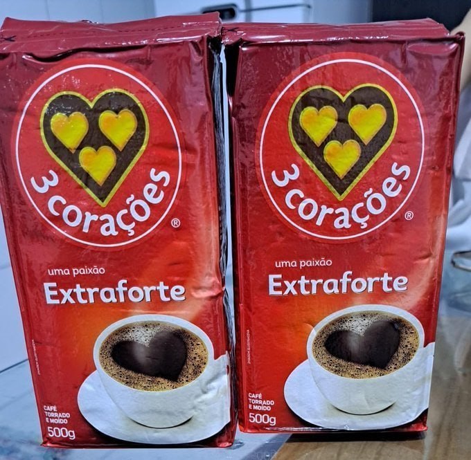 3 Corações Café Torrado e Moído Extra Forte, 500g vácuo