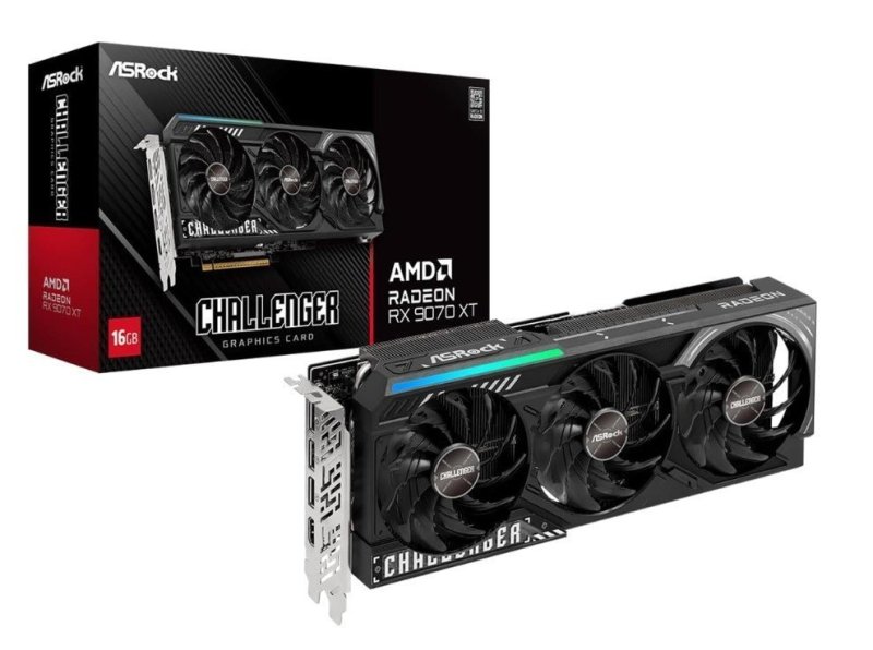 GPU ASROCK AMD RADEON RX 9070 XT CHALLENGER 16GB GDDR6 256 BITS 90-GA61ZZ-00UANF