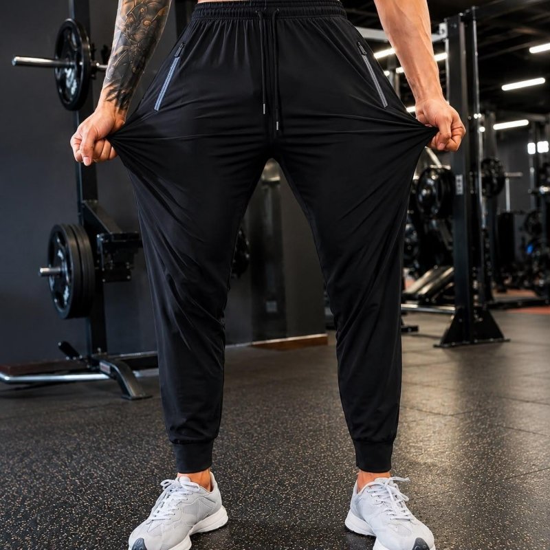 Calça Masculina Tactel Jogger Esportiva Academia Slim Treino Preto Tactel