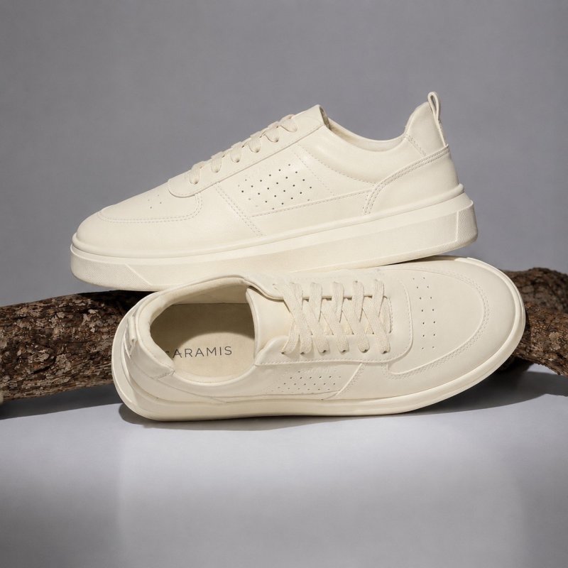 Tênis Aramis Masculino Basico Baixo Leve Elegante Social Off White