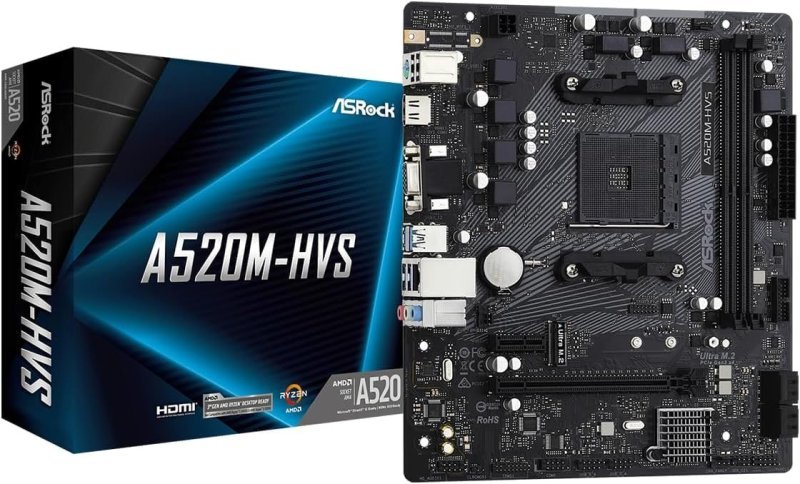 Placa-mãe ASRock AMD A520 Socket AM4 Micro ATX DDR4-SDRAM