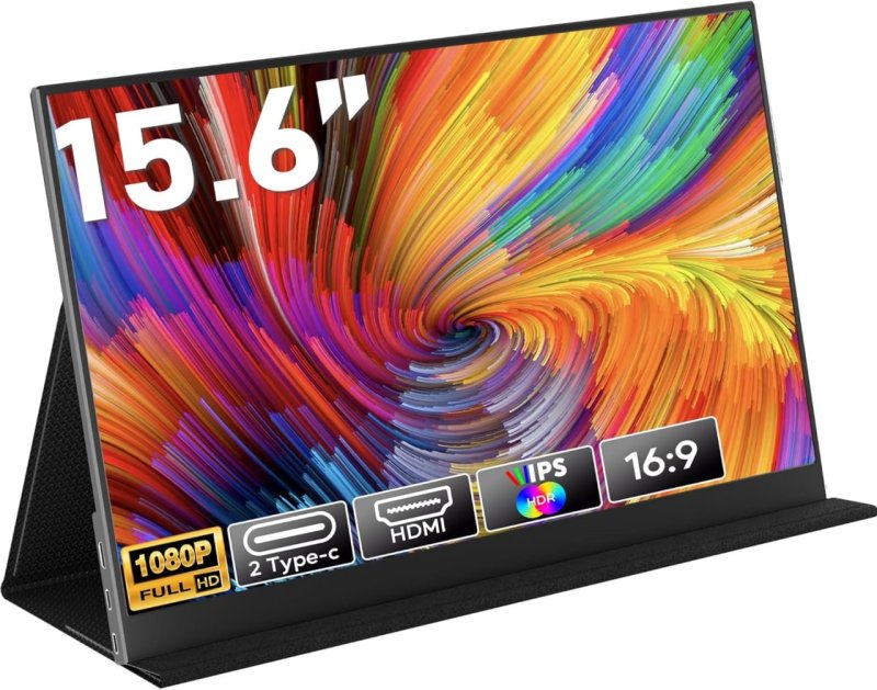Monitor Portátil 15,6'', FHD 1080P Monitor Portátil