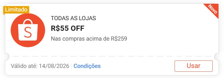 Cupom de R$ 55 OFF na Shopee