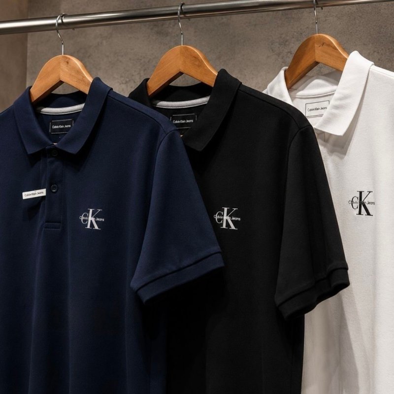 Polo Calvin Klein Jeans Piquet Regular Re Issue Preta