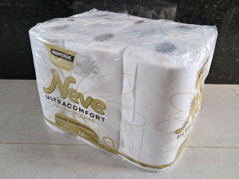 Neve Papel Higiênico Ultracomfort, Folha Quádrupla, 12 rolos
