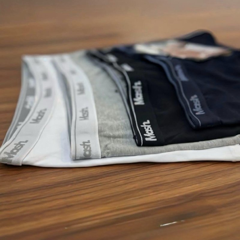 Kit Com 4 Cuecas Boxer Microfibra Mash Box Sem Costura