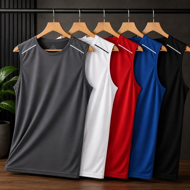 Kit com 5 Regatas Masculinas Lisa Dry Fit