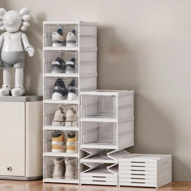 Sapateira Vertical Empilhável Caixa Sapato Tênis 6 Andares MHR cor Branco