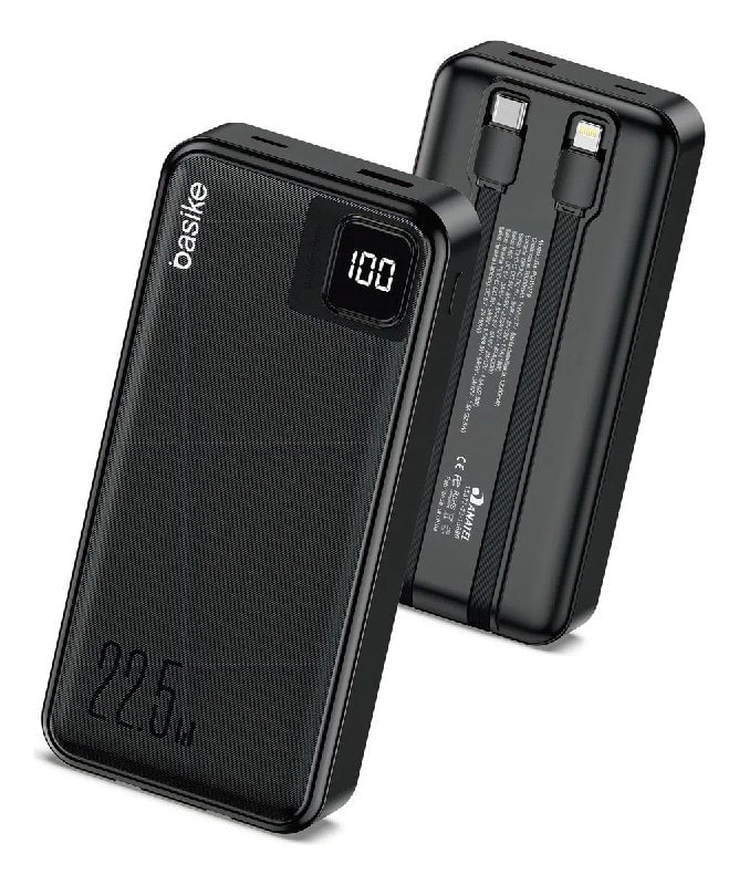 Power Bank Basike 20000mAh Preto Carga Rápida 22.5W