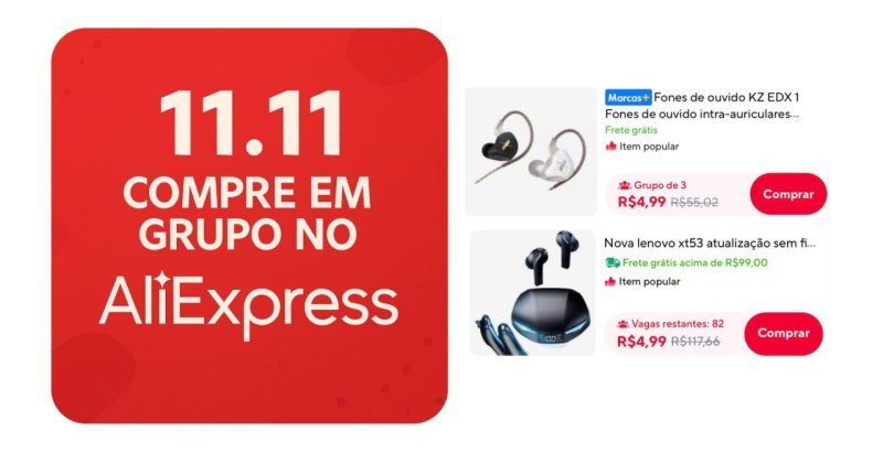Compra em Grupo Aliexpress, itens com até 90% OFF