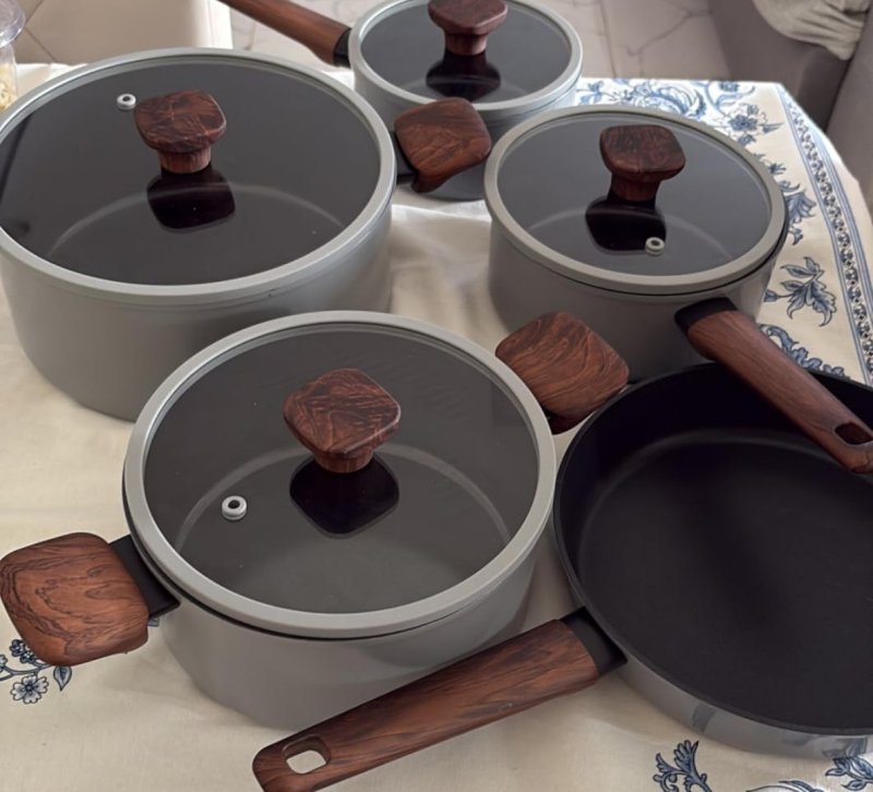 Conjunto de Panelas Brinox Ceramic Life Nox 5 Peças Cinza
