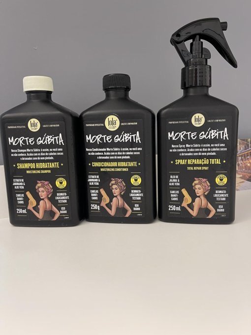 Kit Morte Súbita (Shampoo + Condicionador + Spray Reparação) - Lola From Rio com Frete Grátis