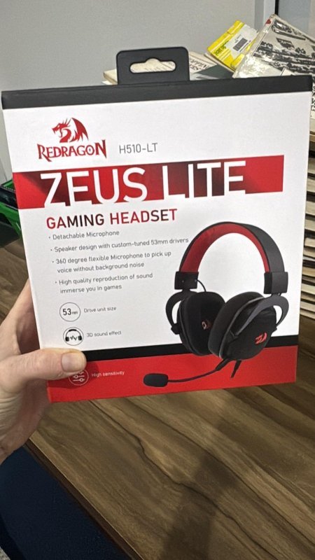 Headset Gamer Redragon Zeus Lite Preto P3 H510-LT + Frete Grátis