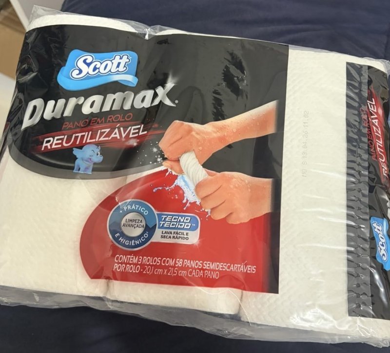 Scott Duramax Pano Reutilizável em Rolo, Branco, 174 Folhas (3 Unidades de 58 Folhas)