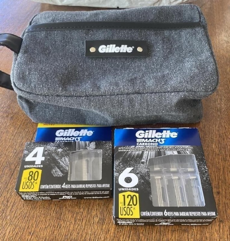 Kit Gillette Mach3 10 cargas + Necessaire Higiene Pessoal