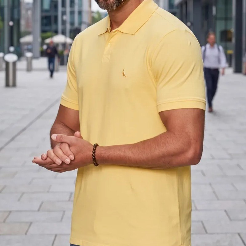 Camisa Polo Reserva Essence Básica Azul Jeans Liso P