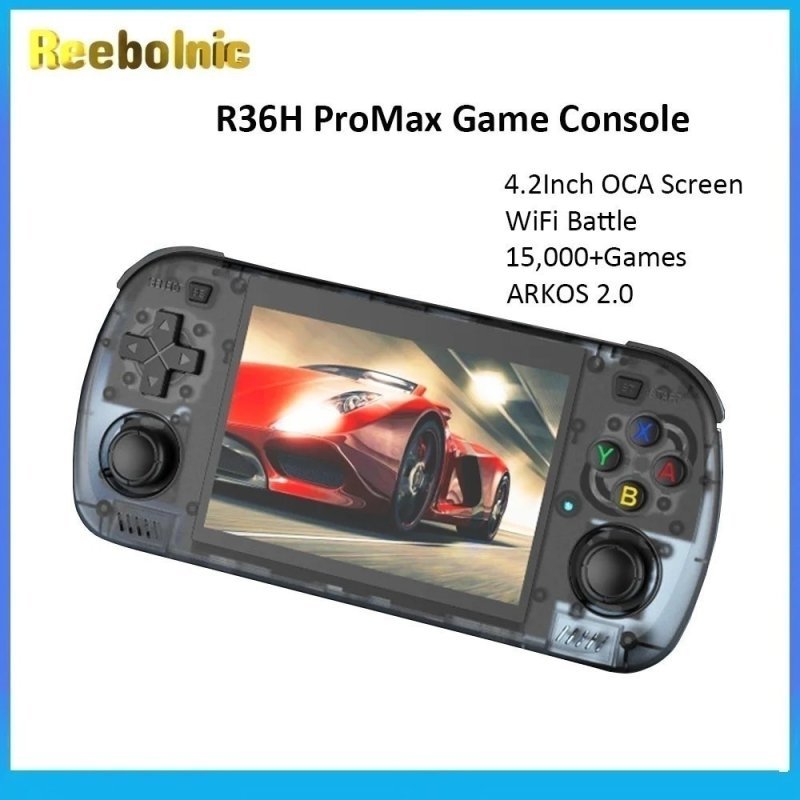 Console Portátil Reebolnic R36H ProMax Wifi, Tela de 4.2 Polegadas, RK3326 Cortex A35, Arkos2.0 - 64GB