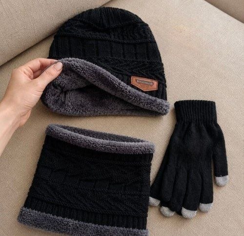 Kit Inverno Touca Gorro com Cachecol Luva e Meia Térmica