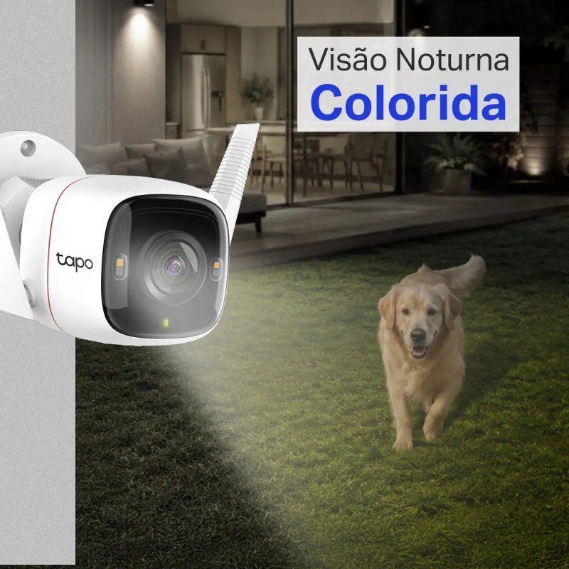 TP-Link Tapo C320WS Câmera de Segurança Wifi 2K QHD Colorida IP66