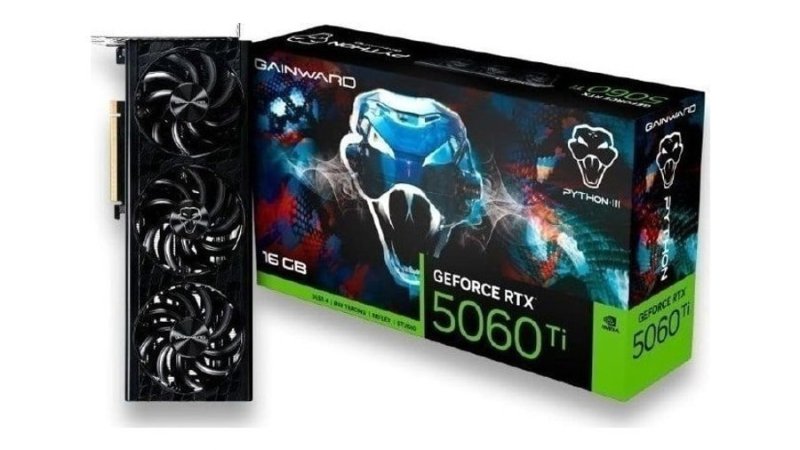 PLACA DE VIDEO NV RTX5060TI 16GB PYTHON III GDDR7 128BITS GAINWARD NE7506T019T1-GB2061T