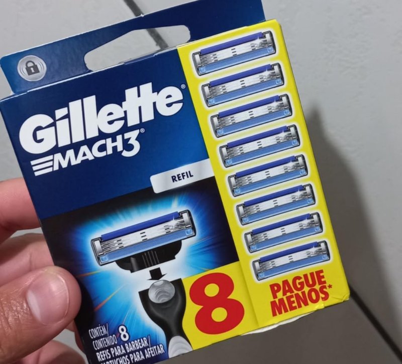 Gillette Mach3, Carga para Aparelho de Barbear com 3 Lâminas 8 Unidades
