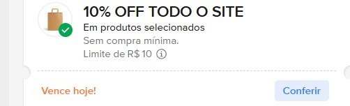 CUPOM: CUPONEIRASITE - 10% OFF em compras