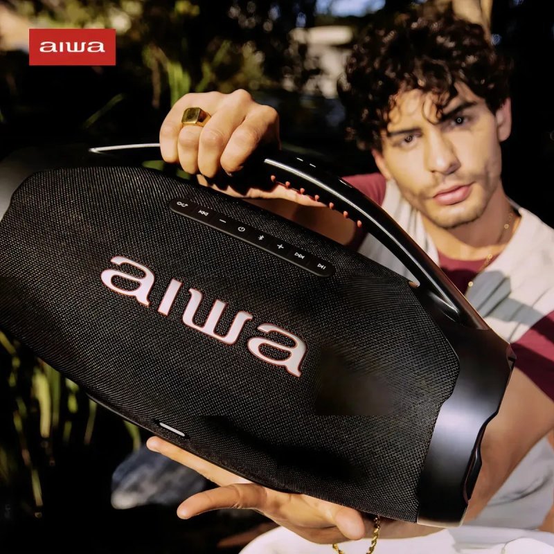 Aiwa Boombox AWS-BBS-01B 200W RMS Bluetooth - Preto