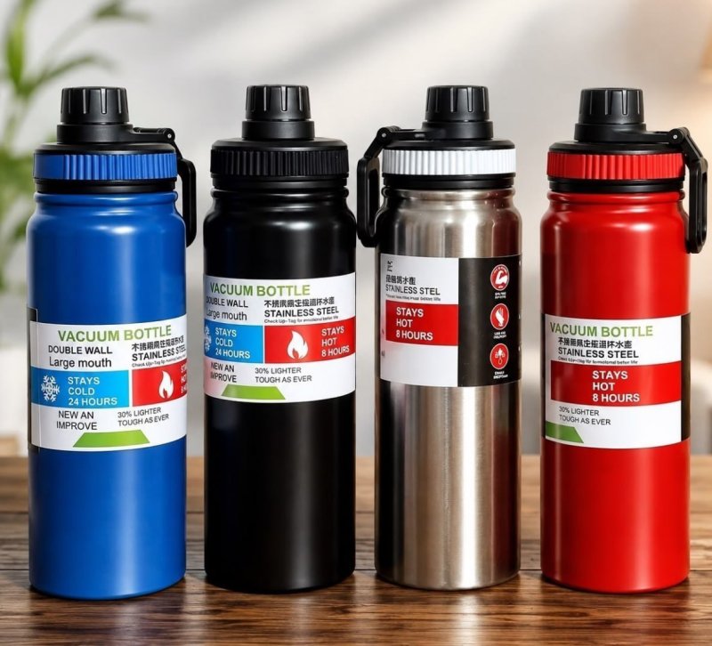 Garrafa De Água Termica 800ml Café Inox Copo Frio E Quente Preto