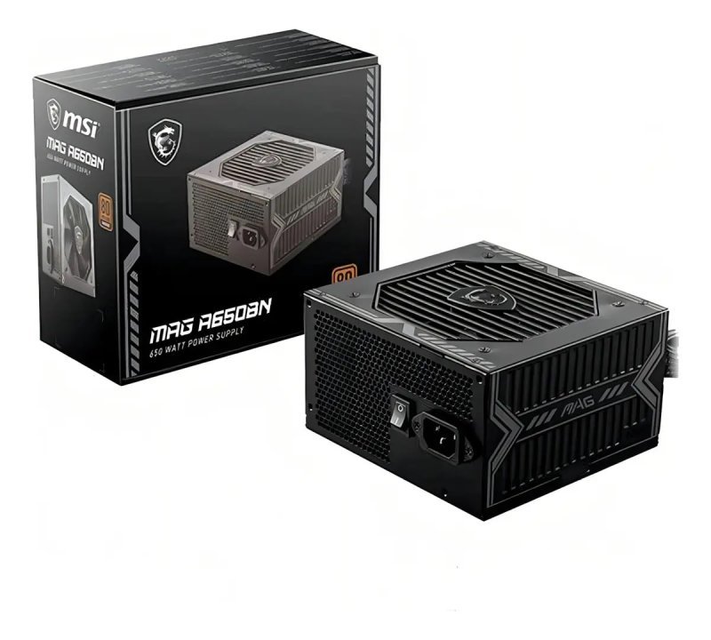 Fonte MSI MAG A650BNL 650W 80 Plus Bronze PFC Ativo Preto