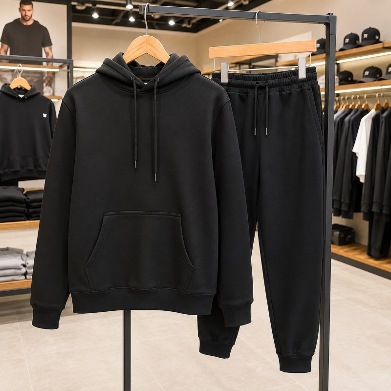 Conjunto Calça E Blusa De Moletom Liso Masculino Unissex