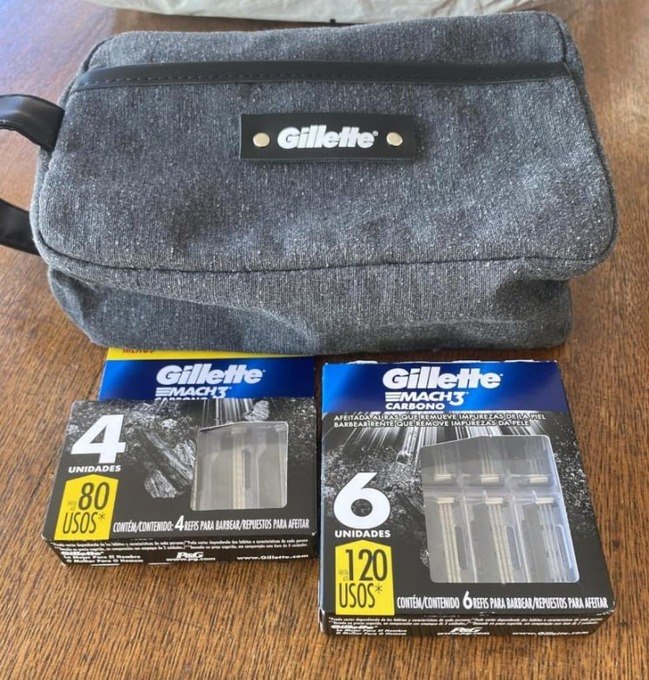 Kit Carga Mach3 10 Cargas + Necessaire Gillette + Frete Grátis