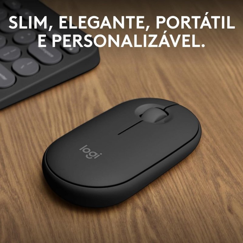 Logitech Pebble 2 M350s - Mouse Sem Fio Bluetooth Clique Silencioso - Grafite