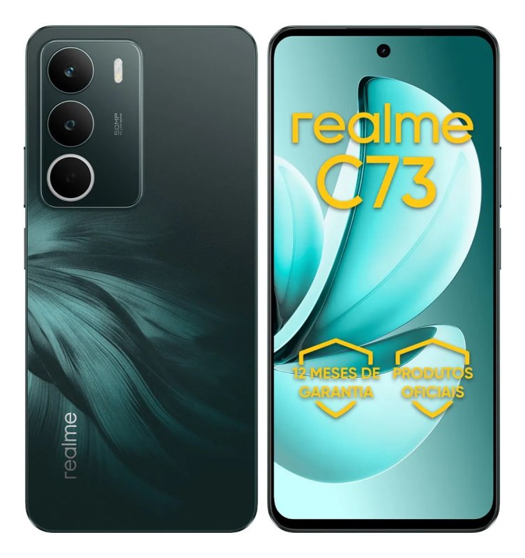 Realme C73 256GB 8GB RAM - Tela 120Hz 6000mAh Verde