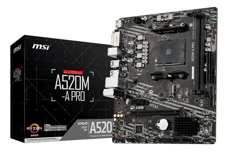 Placa-mãe Msi A520m-a Pro Am4 Matx Ddr4 Hdmi Dvi M.2 + Frete Grátis