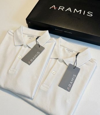 Polo Aramis Manga Curta Algodão Piquet Mescla Básica Branco