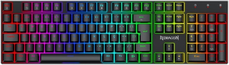 Redragon Dharma - Teclado Gamer Magnético RGB Full Size 8K - Preto