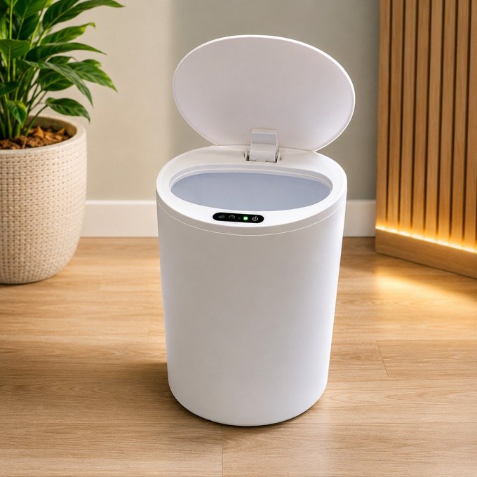Lixeira Inteligente Automática Sensor Recarregável Escritório 16L