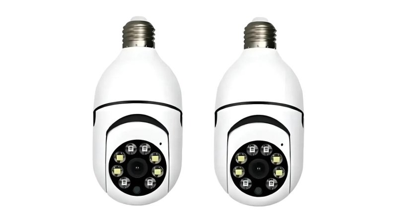 Kit 2 Câmeras Segurança 360º Jortan Wi-Fi IP HD Visão Noturna Lâmpada