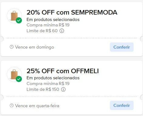 Atualização de Cupons para Selecionados