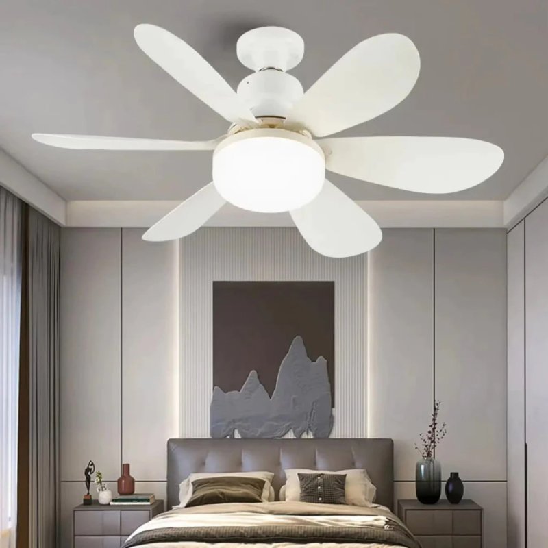 Ventilador de Teto 2 em 1 80W com Lâmpada E27 e Controle Remoto – Bivolt