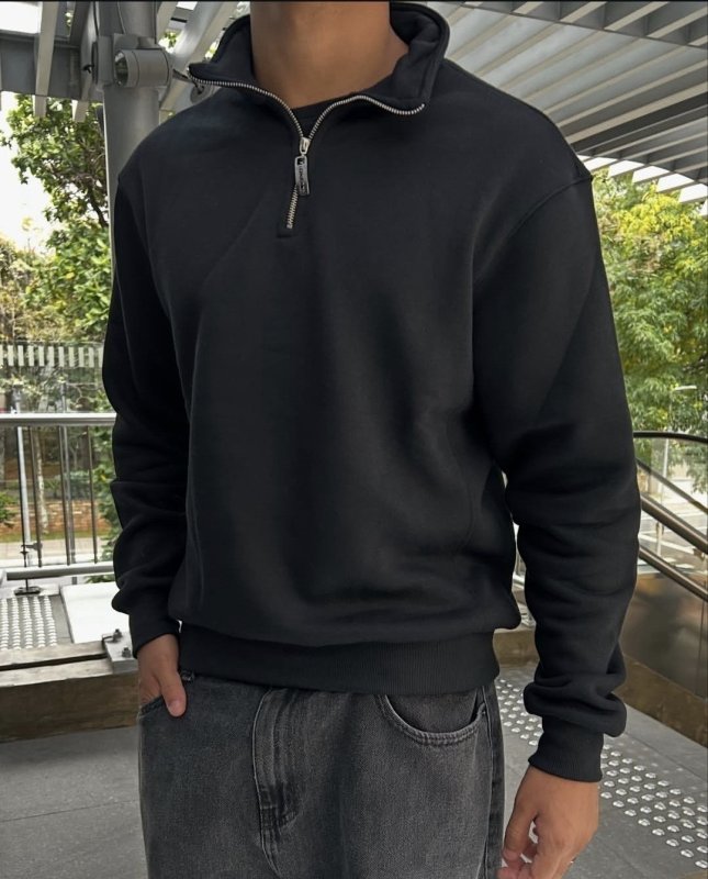Blusa Moletom Quarter-zip Masculina Premium - Km Basics
