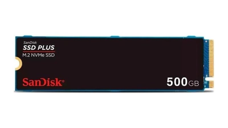 SSD SanDisk Plus NVMe, 500GB, M.2, PCle, Gen3, Leitura 2400MB/s e Gravação 2400MB/s, Preto SDSSDA3N-500G-G26