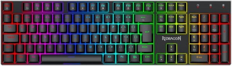 Redragon Dharma - Teclado Gamer Magnético RGB Full Size 8K - Preto