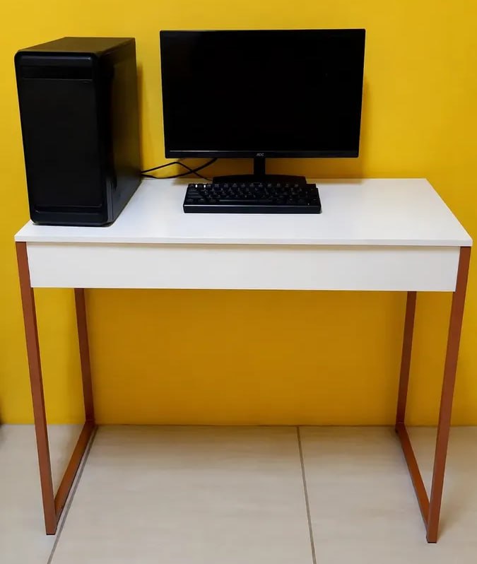 Mesa Home Office Escrivaninha Industrial Quarto Notebook 90 cm