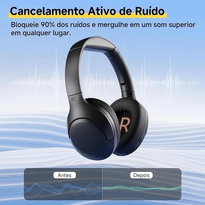 QCY H3 Lite ANC Bluetooth 5.3 Multiponto 60h - Preto