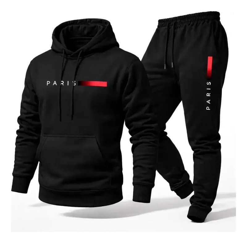 Conjunto Moletom Canguru Com Capuz E Calça Jogger Paris