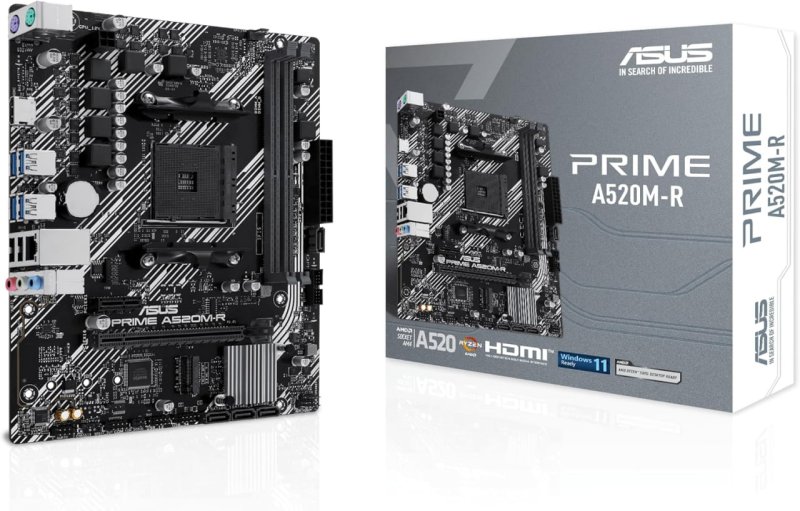 Asus PRIME A520M-R Placa Mãe AM4 DDR4 HDMI M.2 USB 3.2