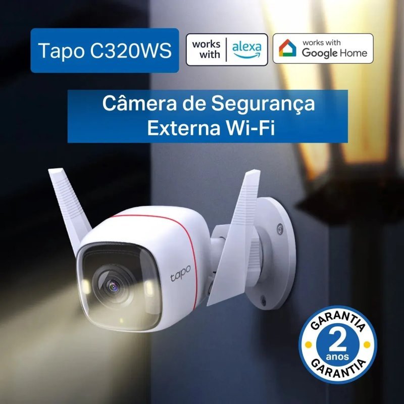 TP-Link Tapo C320WS Câmera Segurança WiFi 2K IP66 Colorida